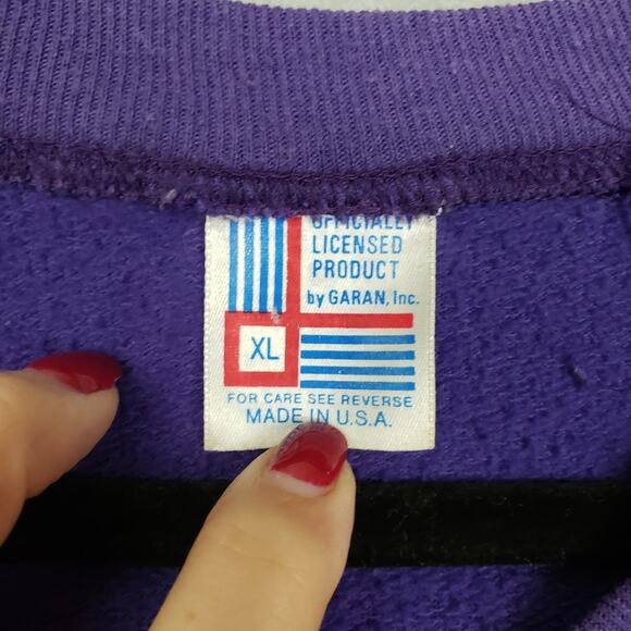 Vintage Size XL Minnesota Vikings Crewneck Sweatshirt Retro Football Helmet Logo - Picture 5 of 11